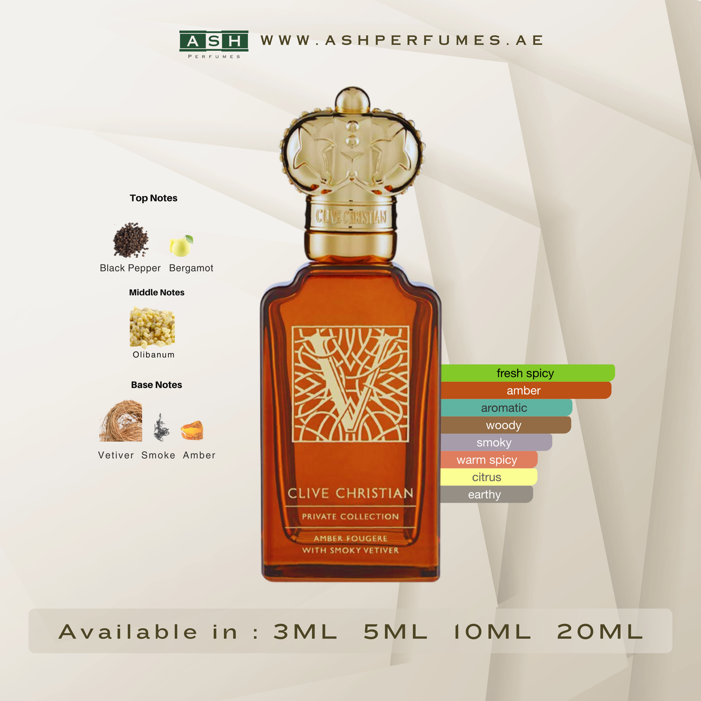 V for Men Amber Fougere (3,5,10,20 ML)