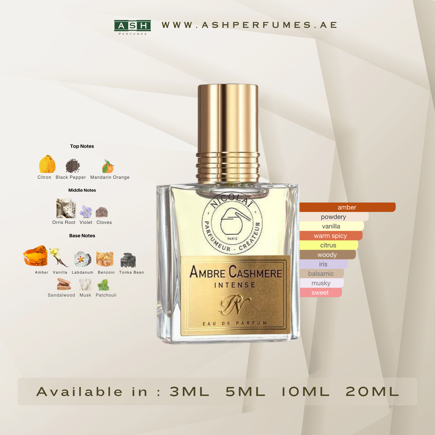 Ambre Cashmere Intense (3,5,10,20 ML)
