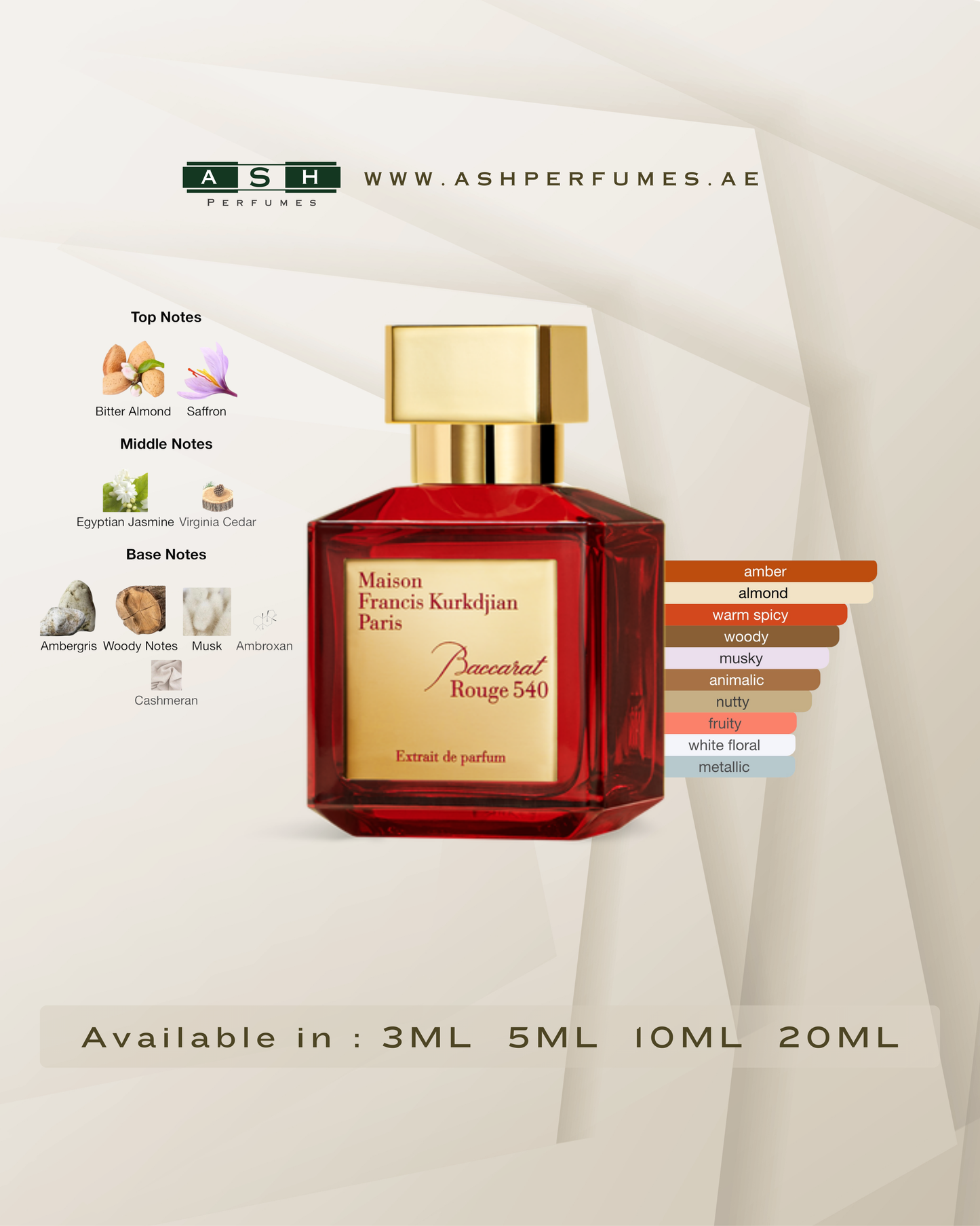 Baccarat Rouge 540 Extrait de Parfum (3,5,10,20 ML)