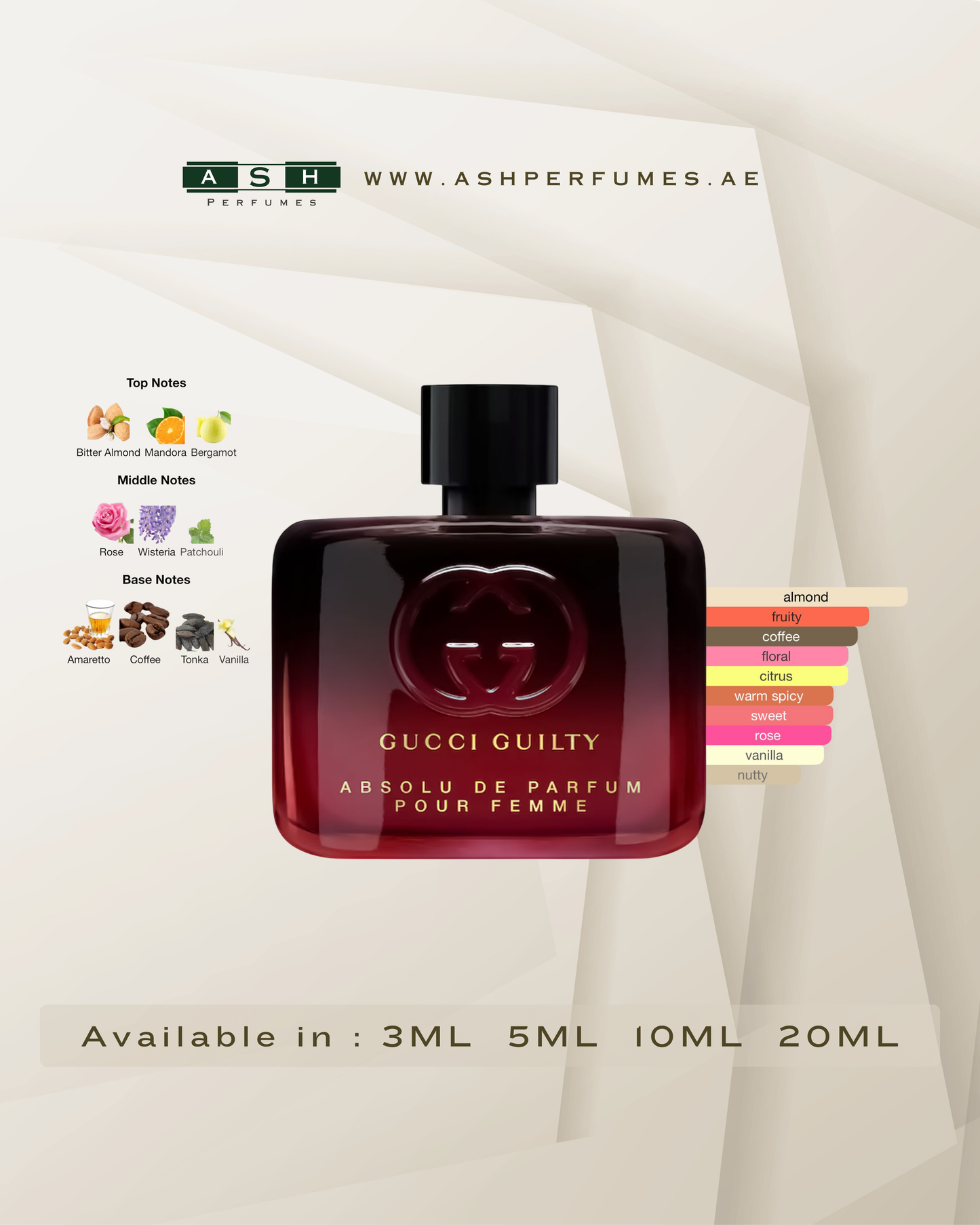 Guilty Absolu de Parfum Pour Femme (3,5,10,20 ML)