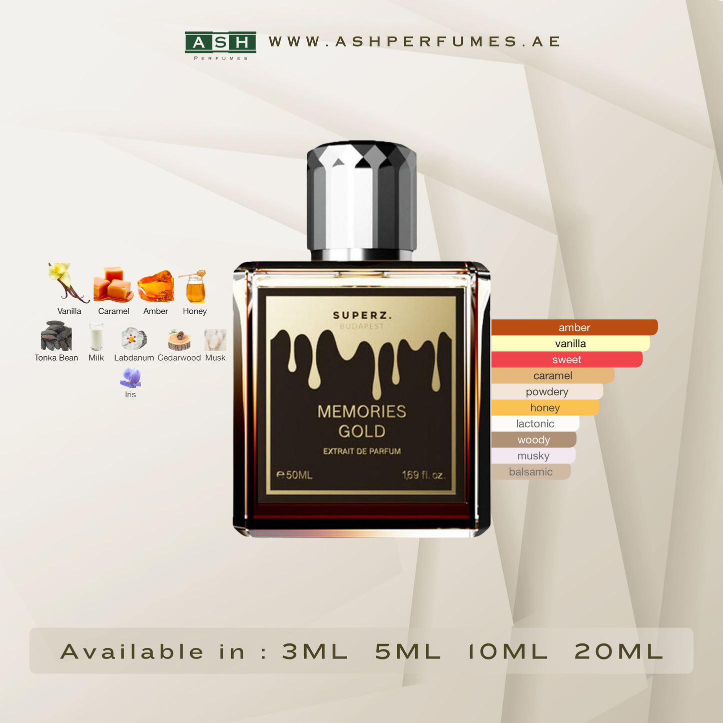 Memories Gold EXTRAIT DE PARFUM Unisex (3,5,10,20 ML)