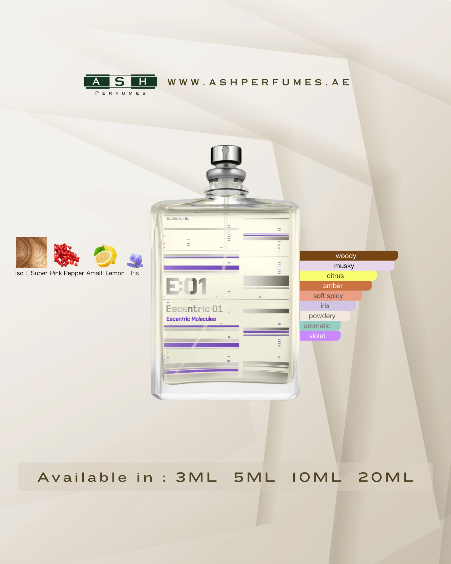 Escentric 01 EDT (3,5,10,20 ML)