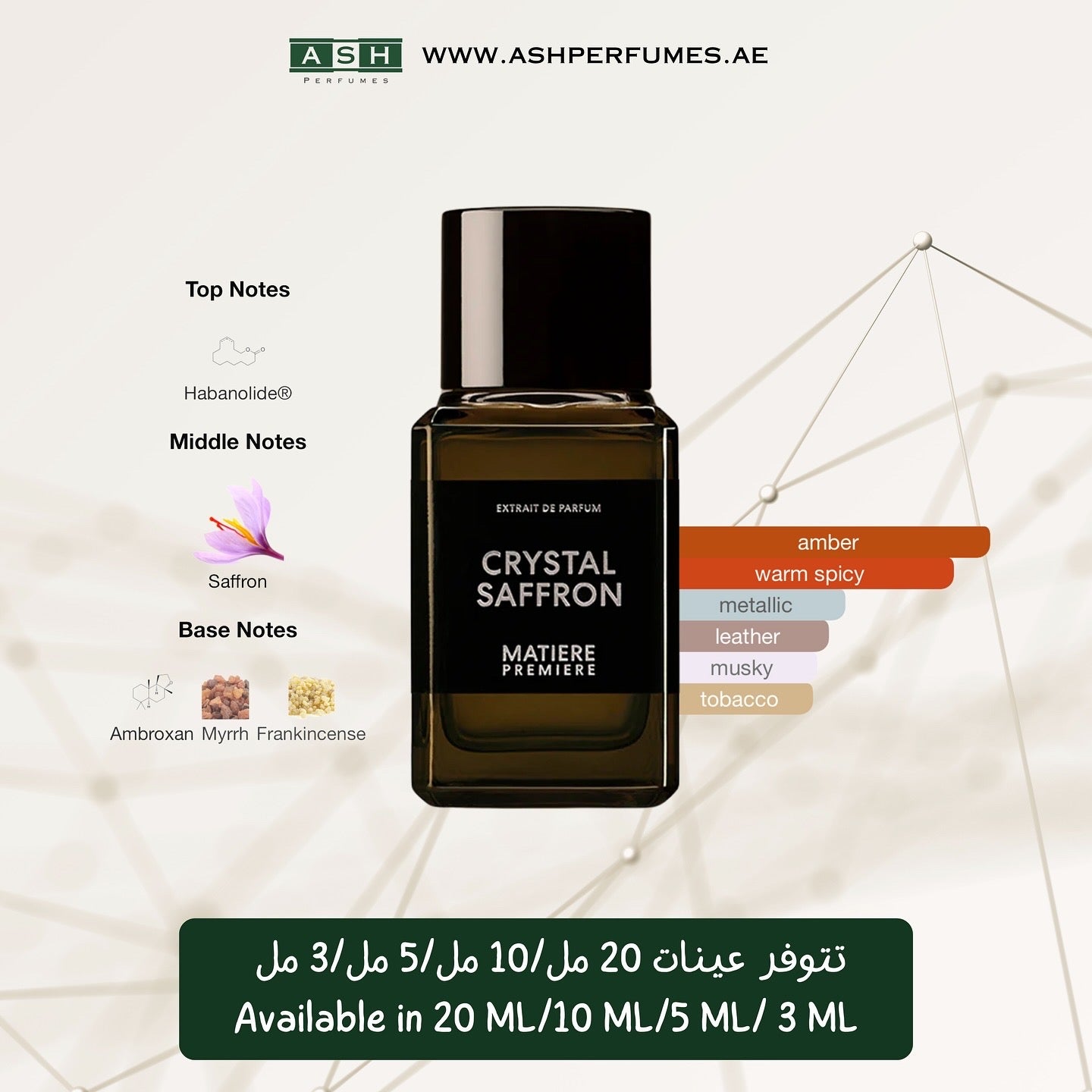 Crystal Saffron Extrait (3,5,10,20 ML)