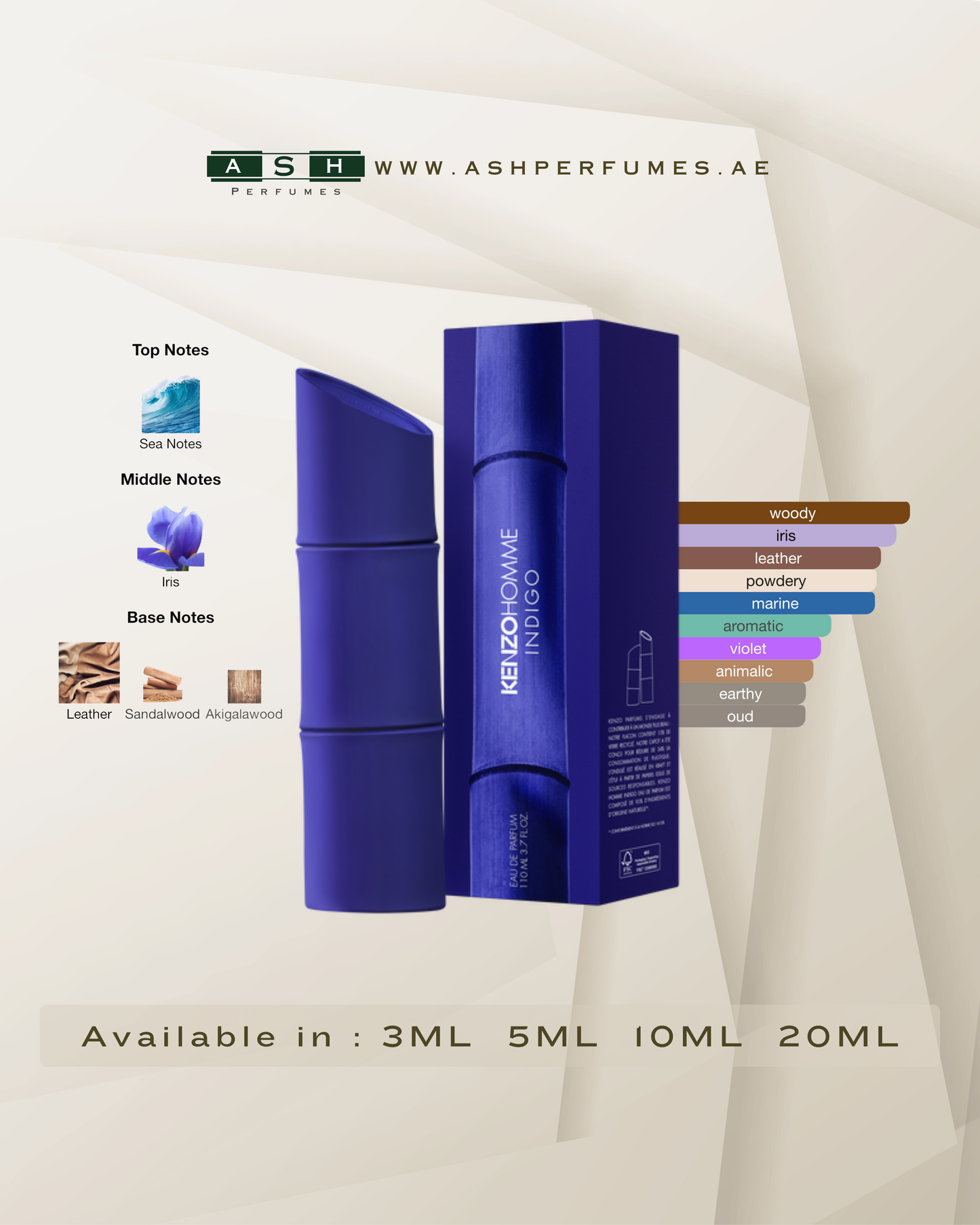 2025 Kenzo Homme Indigo (3,5,10,20 ML)