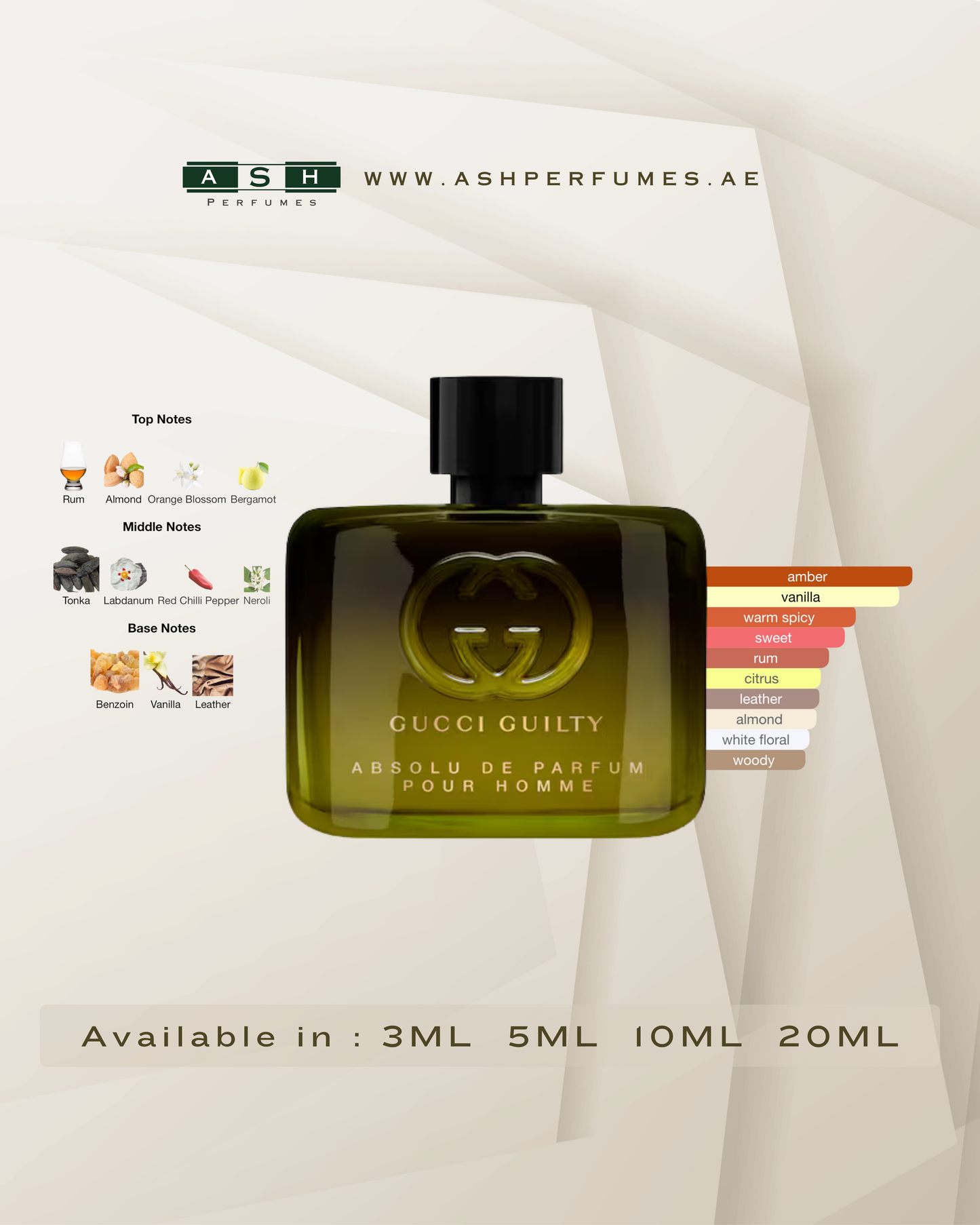 Guilty Absolu de Parfum Pour Homme (3,5,10,20 ML)