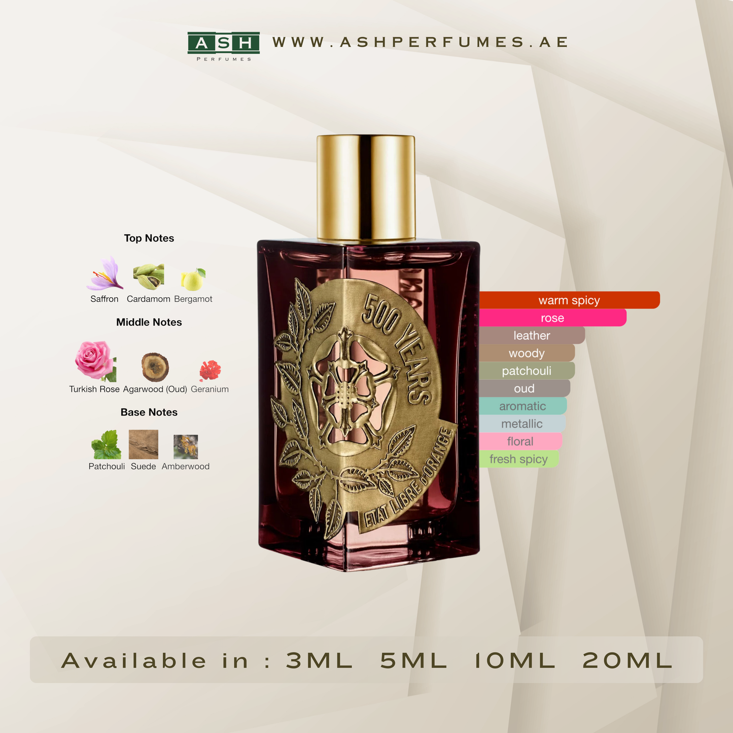 500 Years Unisex (3,5,10,20 ML)